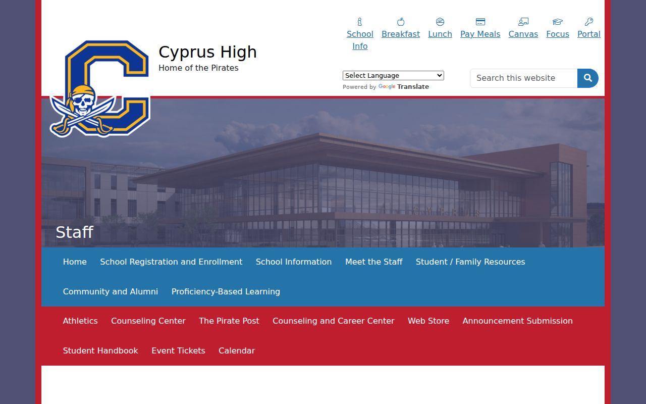 Cyprus High staff cards in a Magna people directory