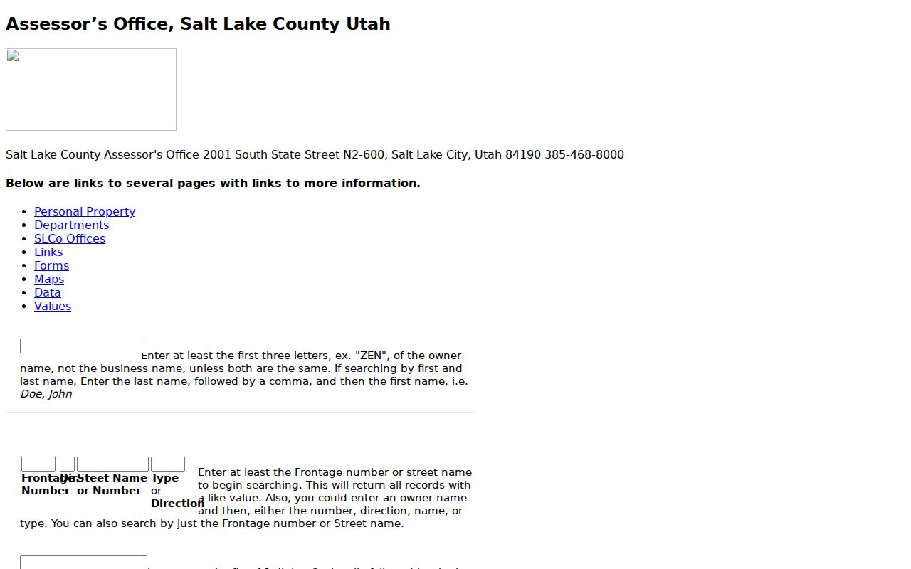Magna people search with the Salt Lake County Assessor parcel form