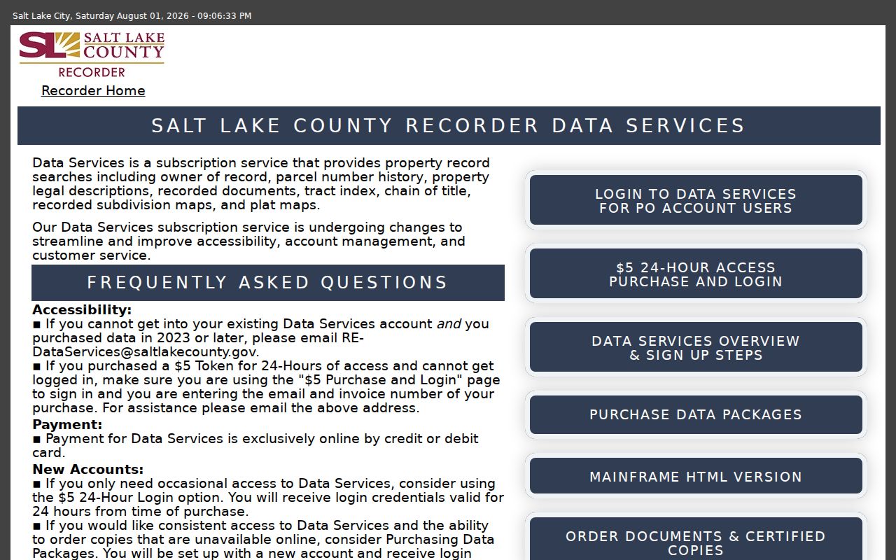 Magna people search through Salt Lake County Recorder Data Services